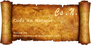 Csóka Natasa névjegykártya